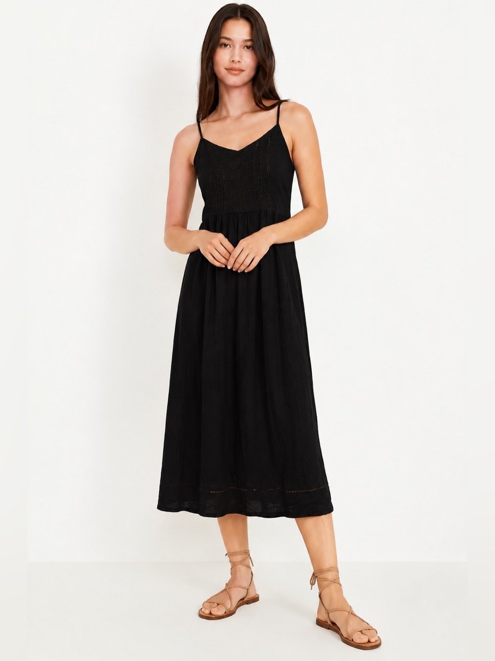 NWT Old Navy Fit & Flare Lace Cami Midi Dress M